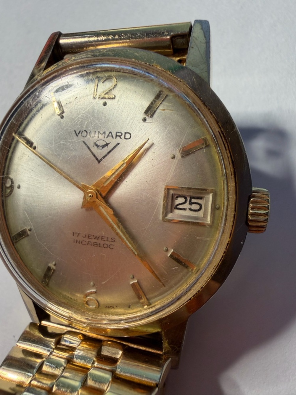 Vintage Voumard 17 Jewels Wristwatch Gold Tone